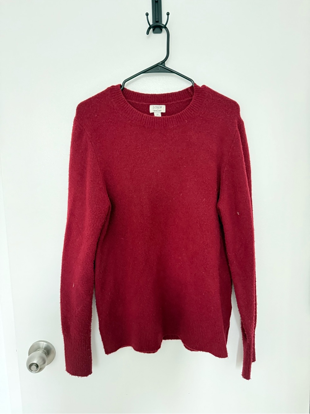 J. Crew Classic Crewneck Sweater in Deep Wine Red